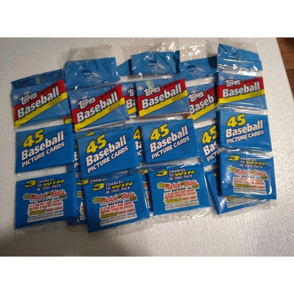 LOT OF 7 - 1992 Topps Baseball Factory Sealed Rack Packs